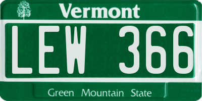 VT license plate LEW366