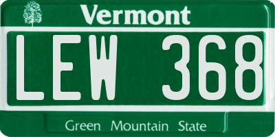 VT license plate LEW368