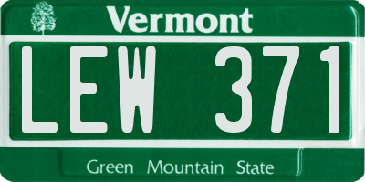 VT license plate LEW371