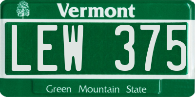 VT license plate LEW375