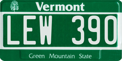 VT license plate LEW390
