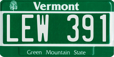 VT license plate LEW391
