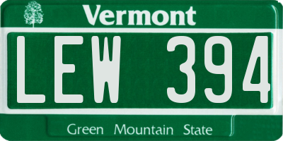 VT license plate LEW394
