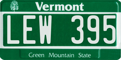 VT license plate LEW395