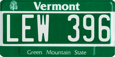 VT license plate LEW396