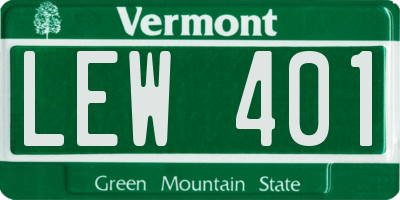 VT license plate LEW401