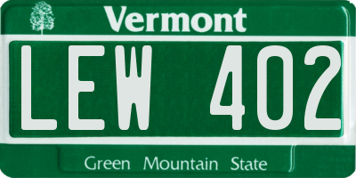 VT license plate LEW402