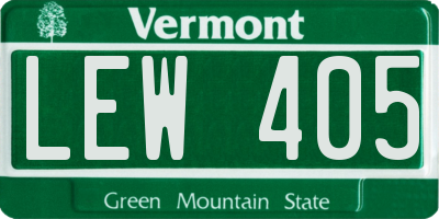 VT license plate LEW405