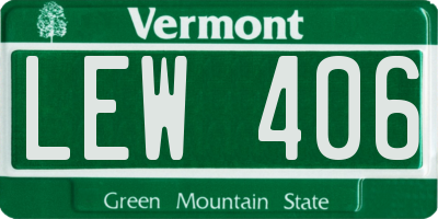 VT license plate LEW406