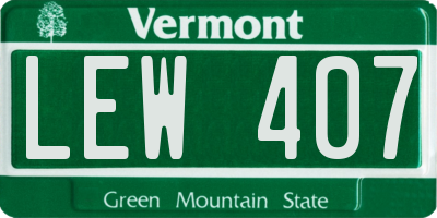 VT license plate LEW407