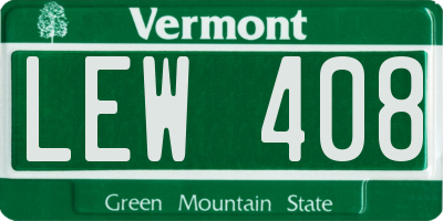 VT license plate LEW408