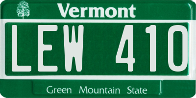 VT license plate LEW410