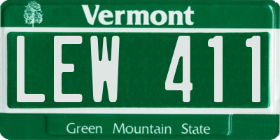 VT license plate LEW411