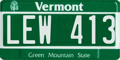 VT license plate LEW413