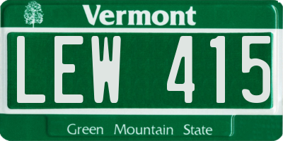 VT license plate LEW415