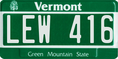 VT license plate LEW416