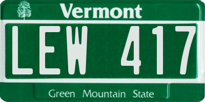 VT license plate LEW417
