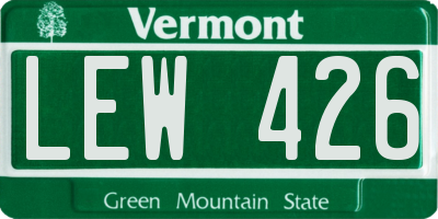 VT license plate LEW426