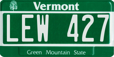 VT license plate LEW427