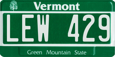 VT license plate LEW429