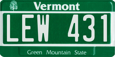VT license plate LEW431