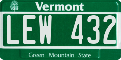 VT license plate LEW432