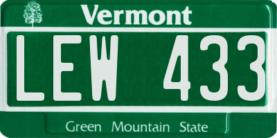VT license plate LEW433