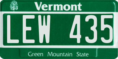 VT license plate LEW435