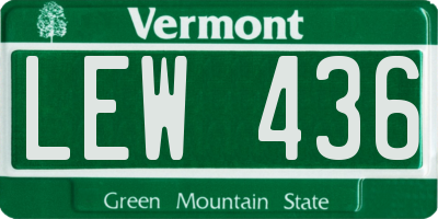 VT license plate LEW436