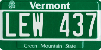 VT license plate LEW437