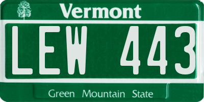 VT license plate LEW443