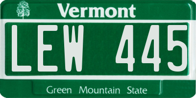 VT license plate LEW445