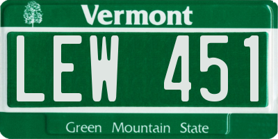 VT license plate LEW451