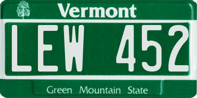 VT license plate LEW452