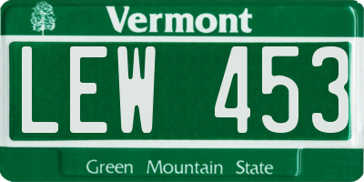 VT license plate LEW453