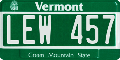 VT license plate LEW457