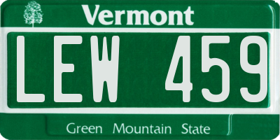 VT license plate LEW459