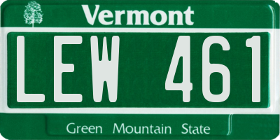 VT license plate LEW461