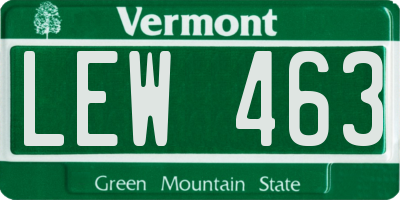 VT license plate LEW463