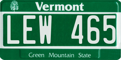 VT license plate LEW465