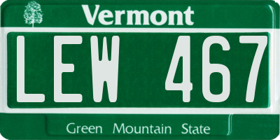 VT license plate LEW467