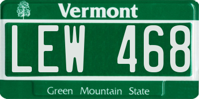 VT license plate LEW468