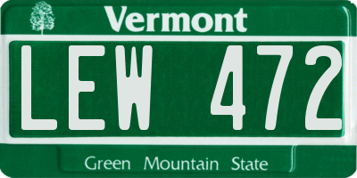 VT license plate LEW472