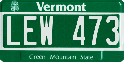 VT license plate LEW473