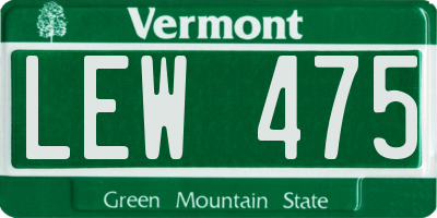VT license plate LEW475