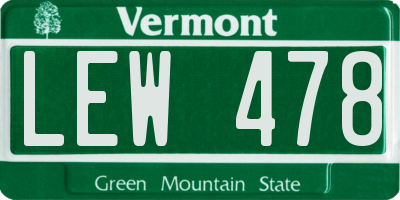 VT license plate LEW478