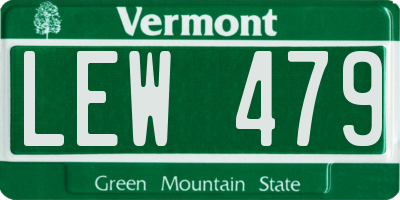 VT license plate LEW479