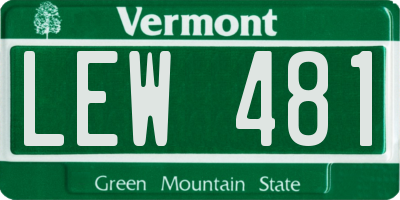 VT license plate LEW481