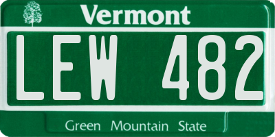 VT license plate LEW482