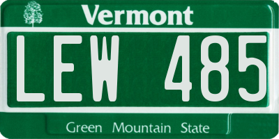VT license plate LEW485